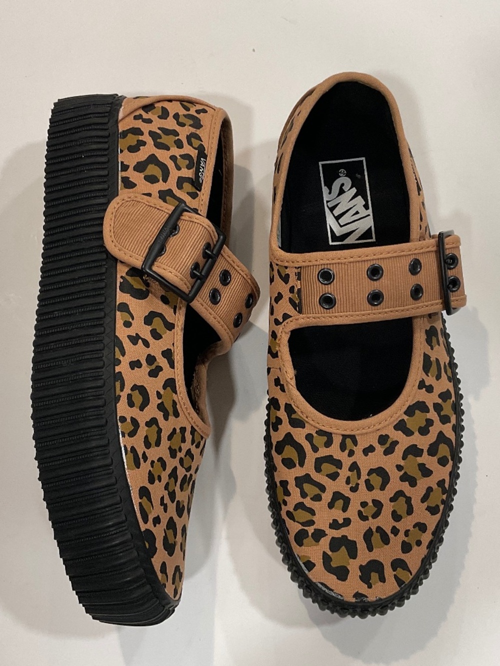 VANS Mary Jane Creeper Platform Shoe Animal Print Size 8.5 NEW - Picture 2 of 6